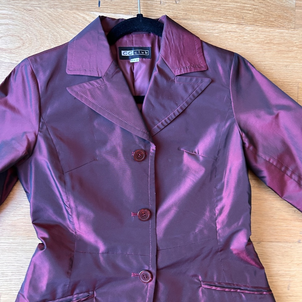Rare 2-Piece Matching Tailored Blazer w Cute Back Bow & Skirt Set - Picture 3 of 12